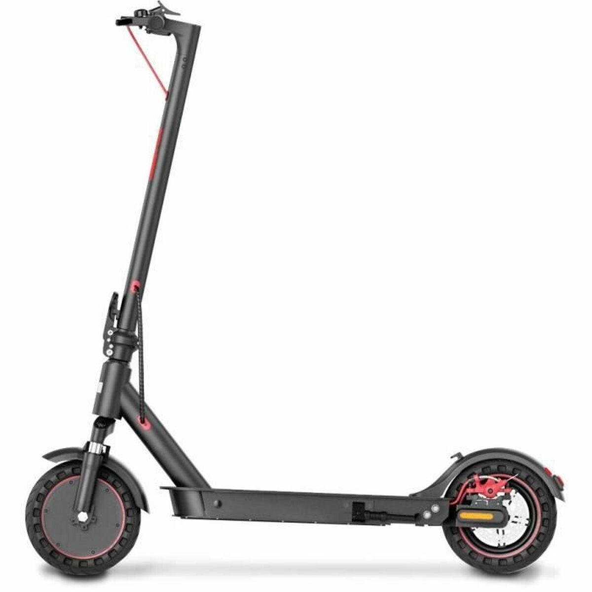 Black electric scooter on a white background