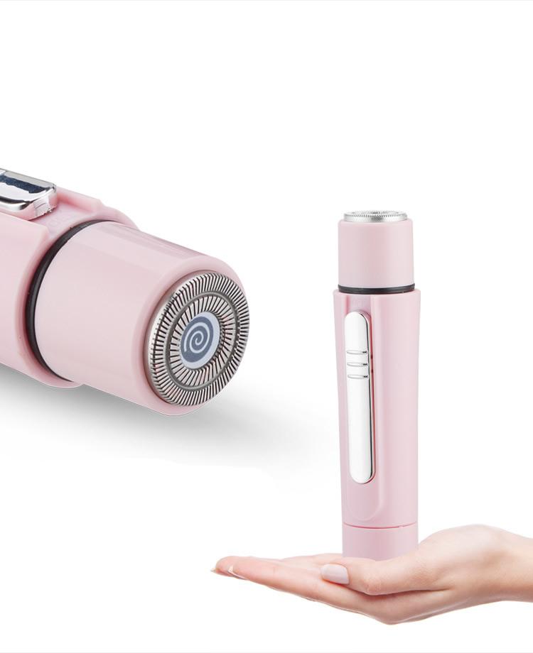 Pink electric shaver with detachable head on a white background. able components on a white background. Best onine retail store. Axis-Dynamics