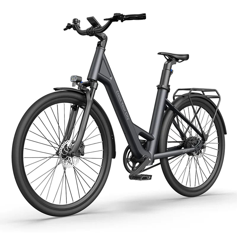 Black electric bicycle on a white background