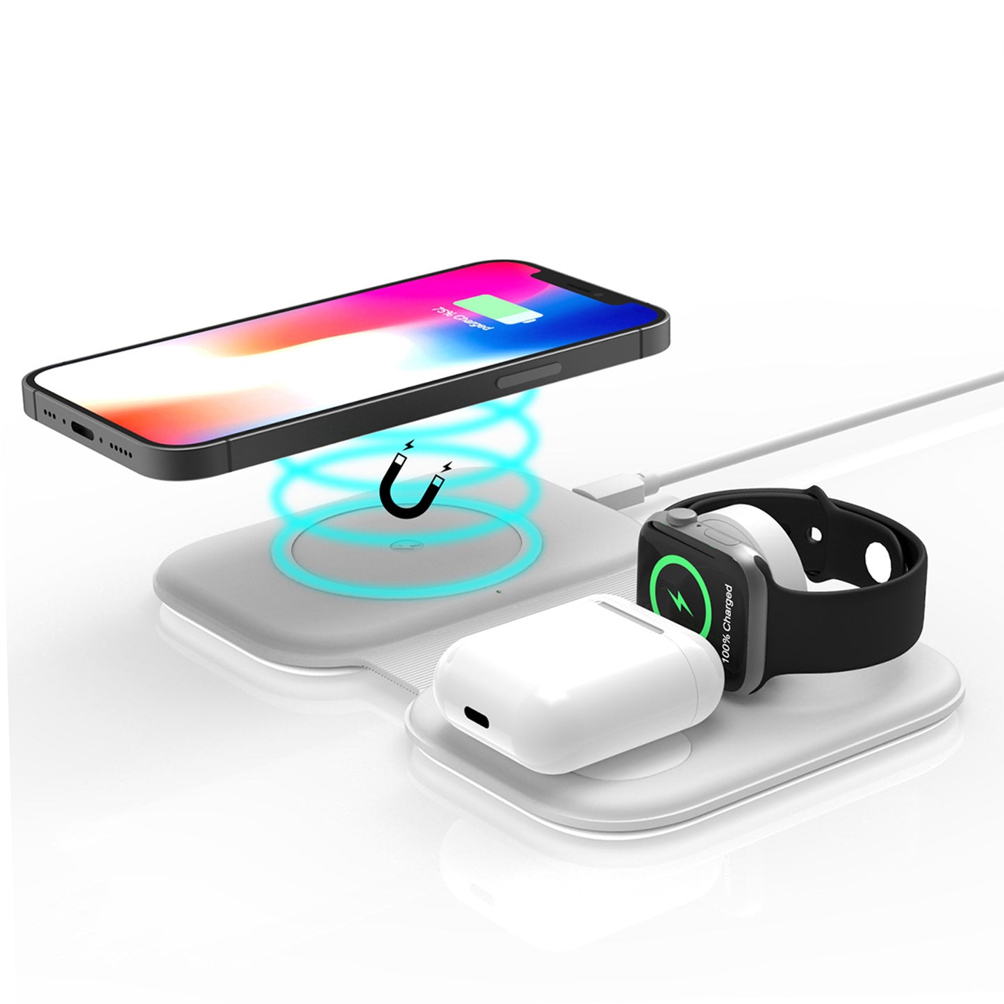Magnetic Folding 3-in-1 Fast Wireless Charging Station | Axis-Dynamics