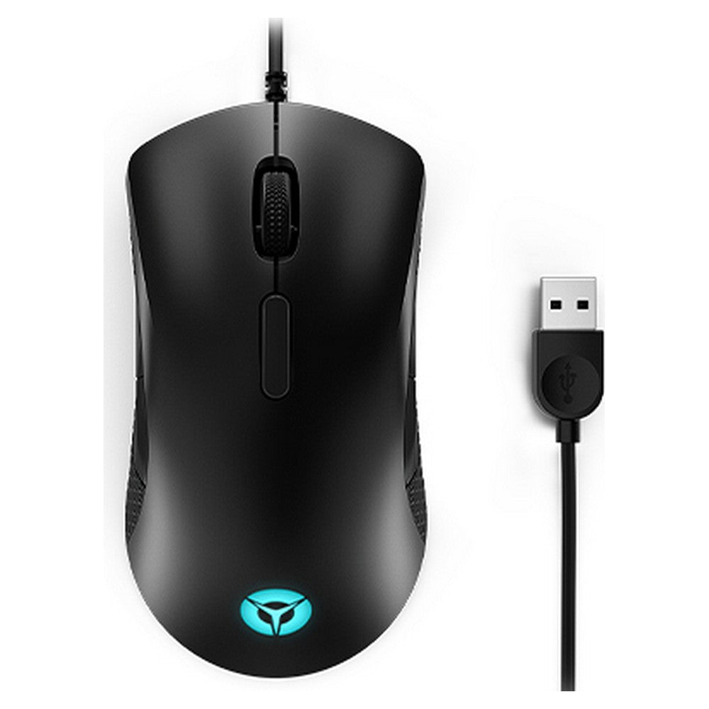 Black gaming mouse with USB cable on a white background. Best computer parts and accessories online shop Axis-Dynamics 