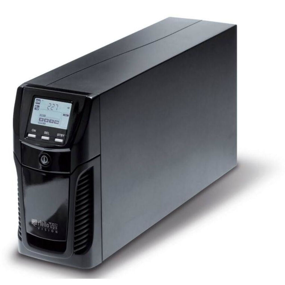 Black uninterruptible power supply (UPS) on a white background