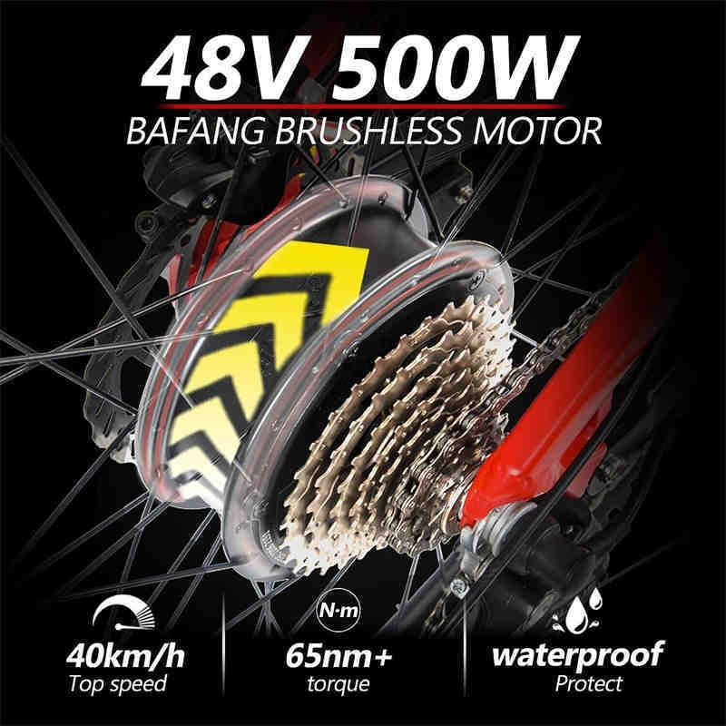 Bafang brushless motor with specifications on a black background