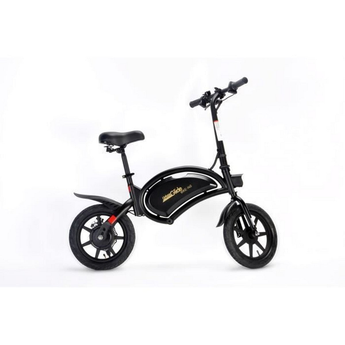 Black electric bike on a white background
