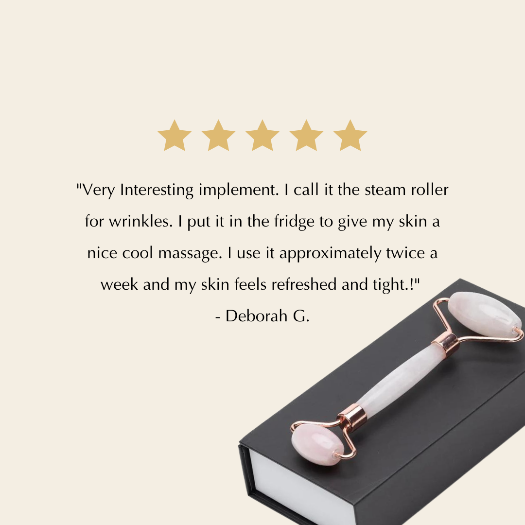 Rose Quartz Facial Roller – Dual-Ended Beauty Tool for Calming,