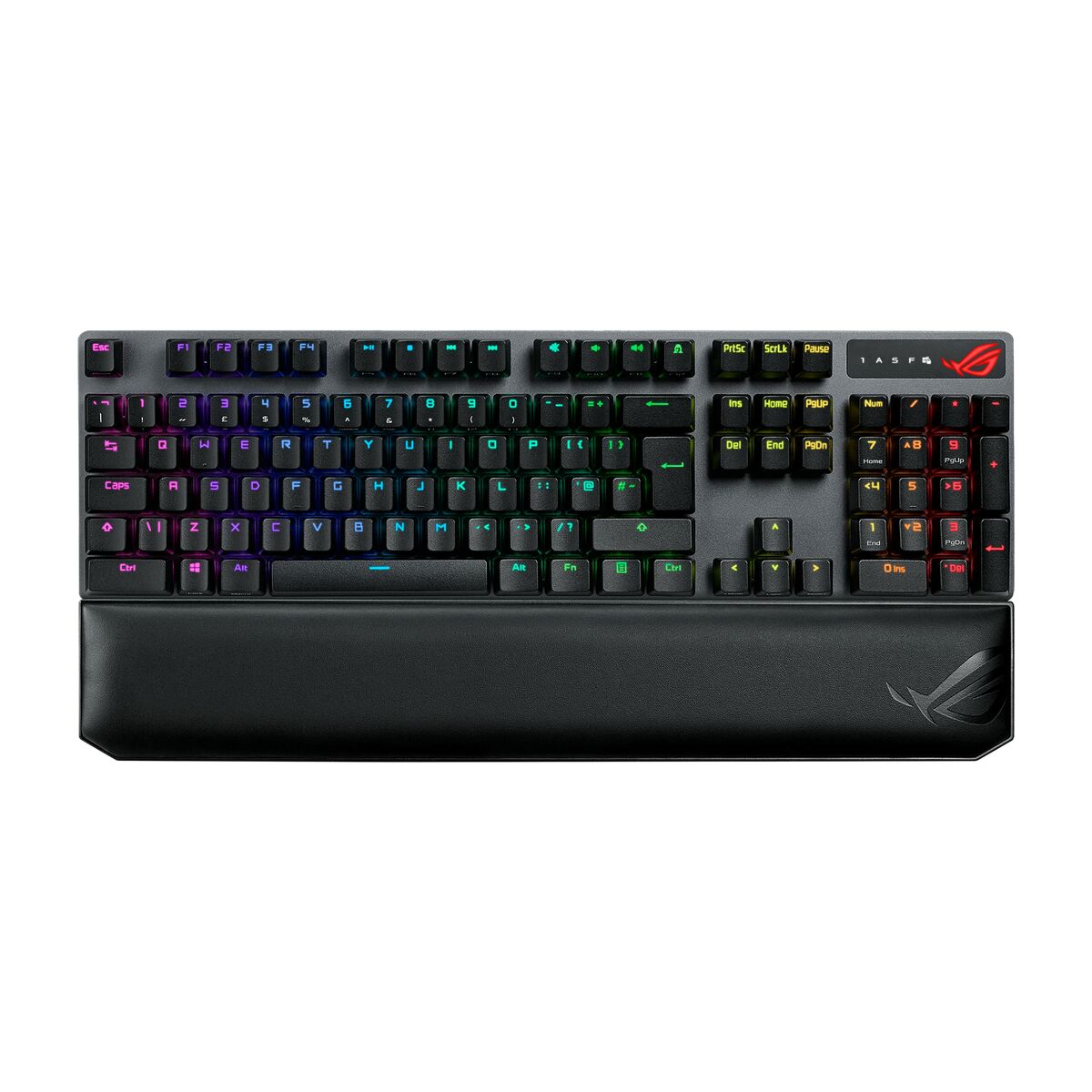 Gaming keyboard with RGB lighting on a white background. Best computer parts and accessories online shop Axis-Dynamics 
