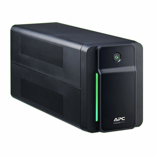Black APC uninterruptible power supply on a white background