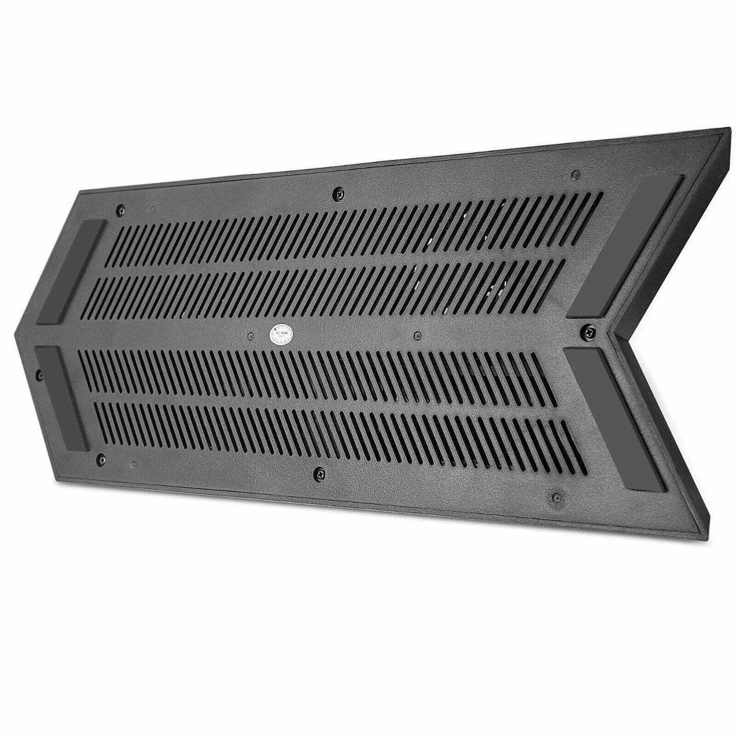 Black metal vent on a white background