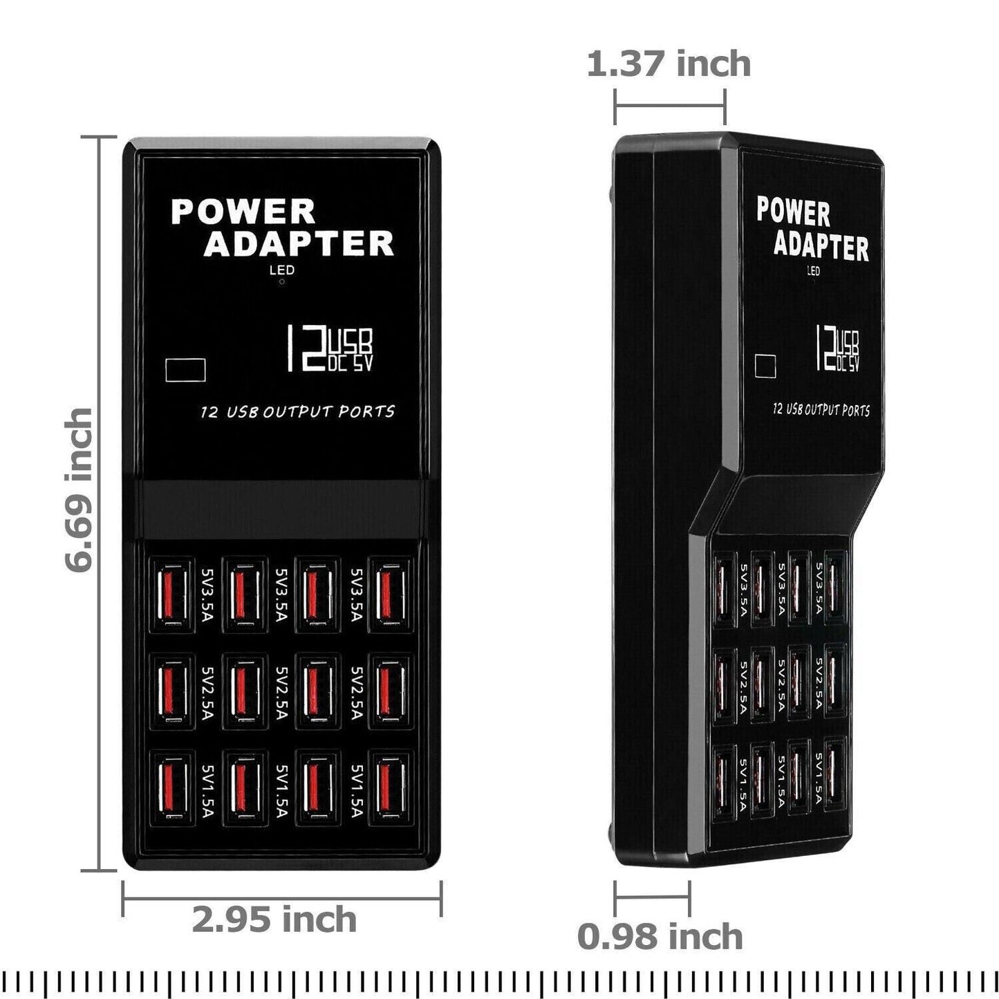 Multi 12 Port USB Charging Station Hub Desktop Wall Cell Phone Charger | Axis-Dynamics