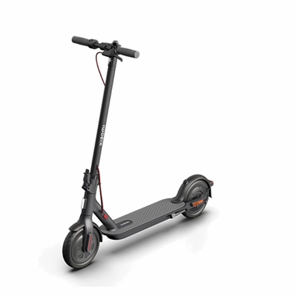 Black electric scooter on a white background