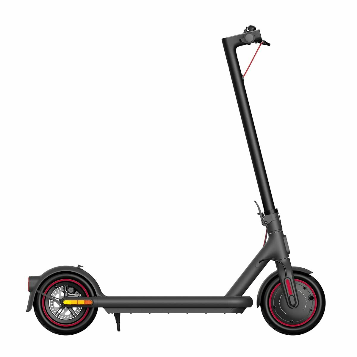 Black electric scooter on a white background