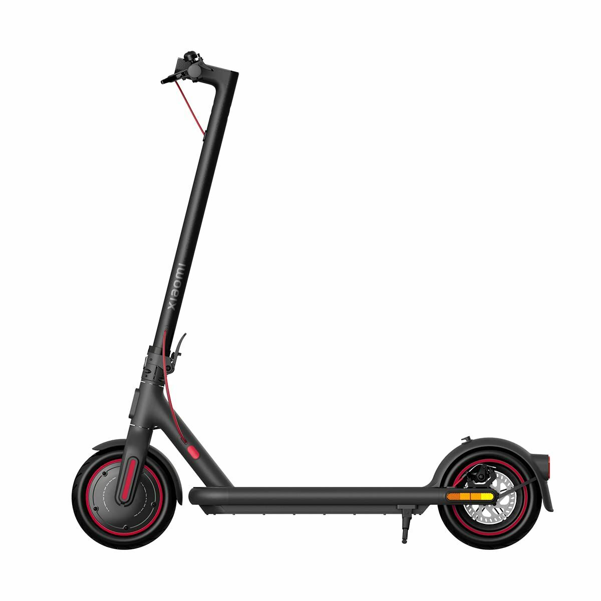 Black electric scooter on a white background