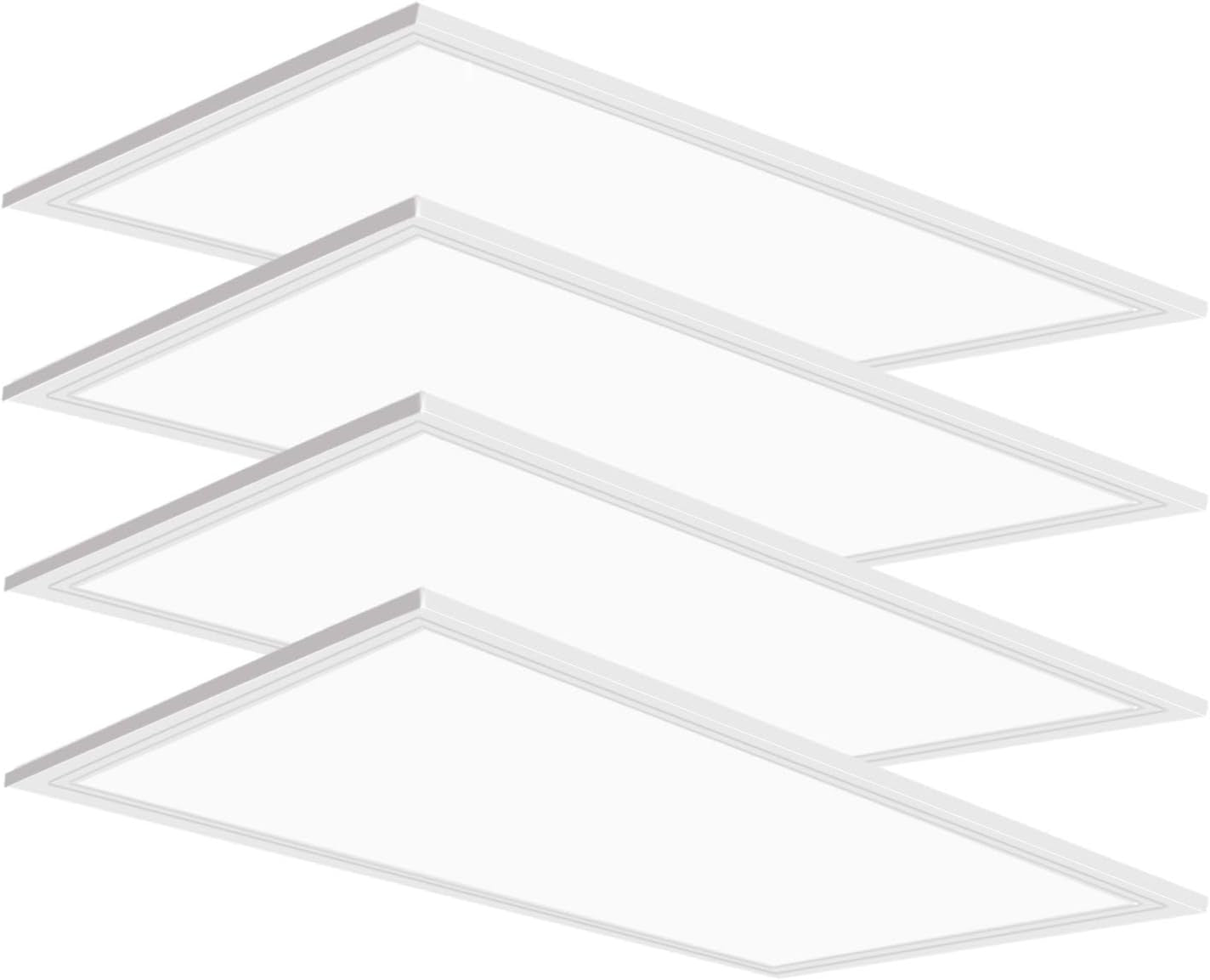 2x4 LED Flat Panel Light 4 Pack Dimmable 7800LM 5000K Ceiling Lighting