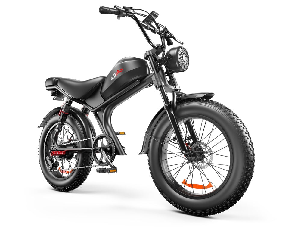 Black electric bike on a white background