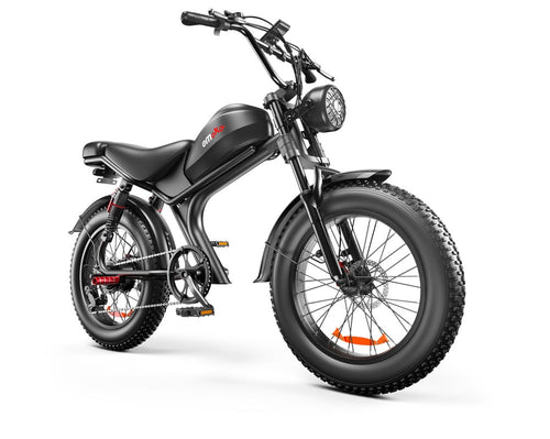 Black electric bike on a white background