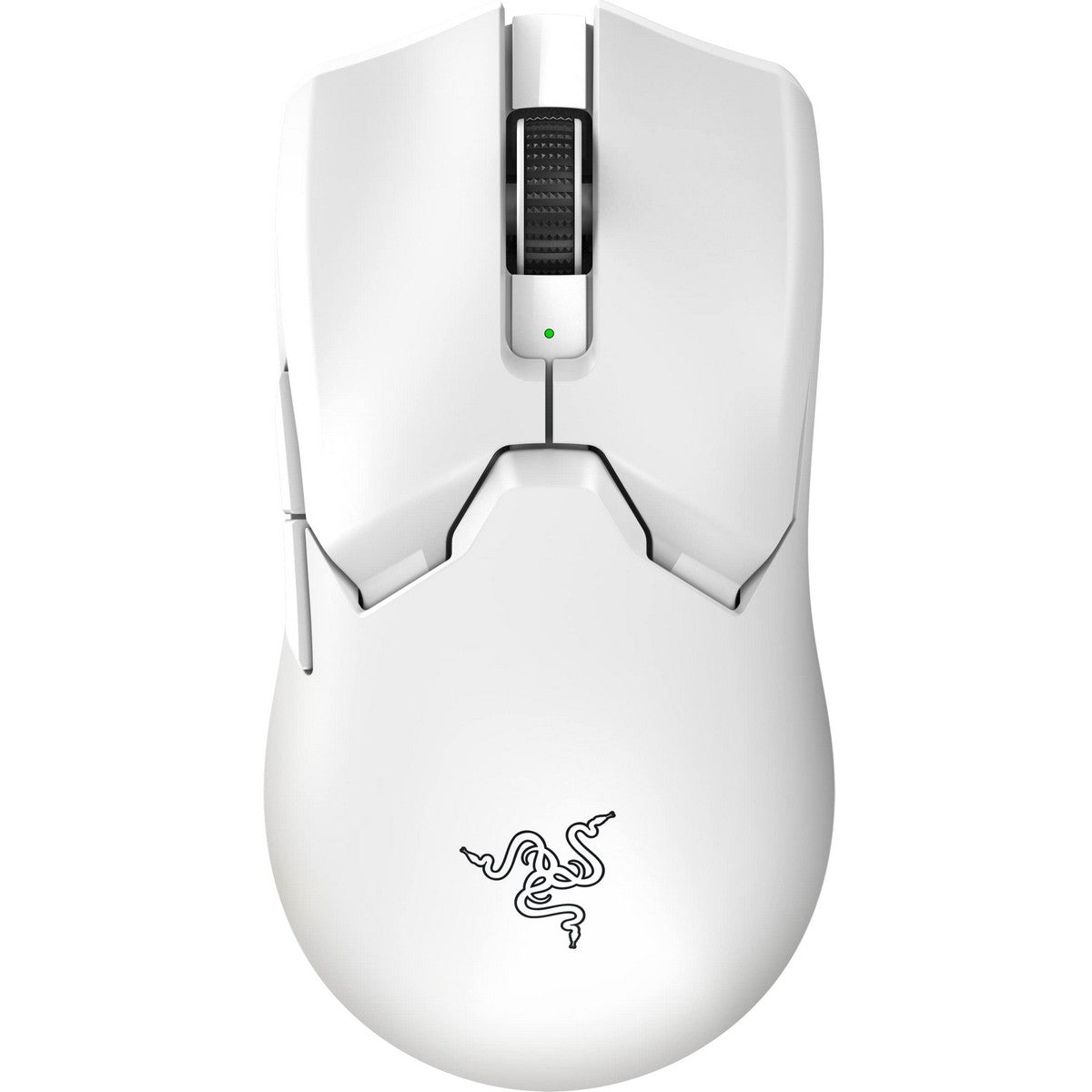 White gaming mouse with Razer logo on a white background. magnetic switch rapid trigger gaming keyboard. Axis-Dynamics