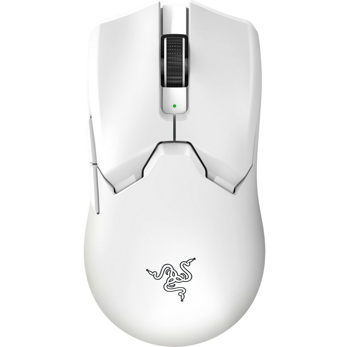White gaming mouse with Razer logo on a white background. magnetic switch rapid trigger gaming keyboard. Axis-Dynamics