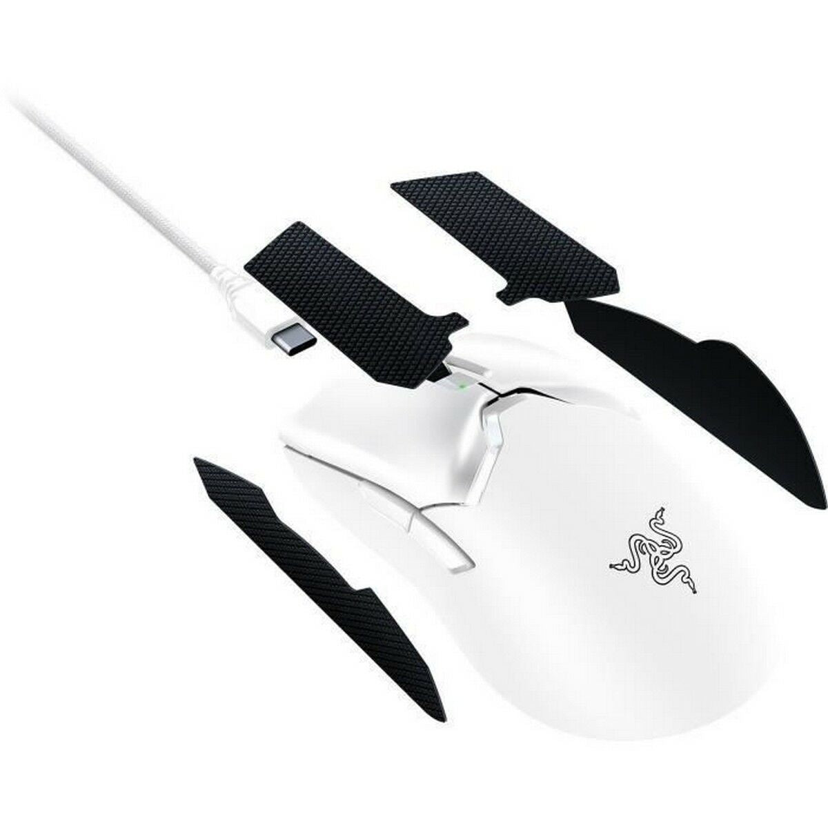 Gaming mouse with black wrist straps on a white background. open back studio headphones for spatial audio gaming. Axis-Dynamics