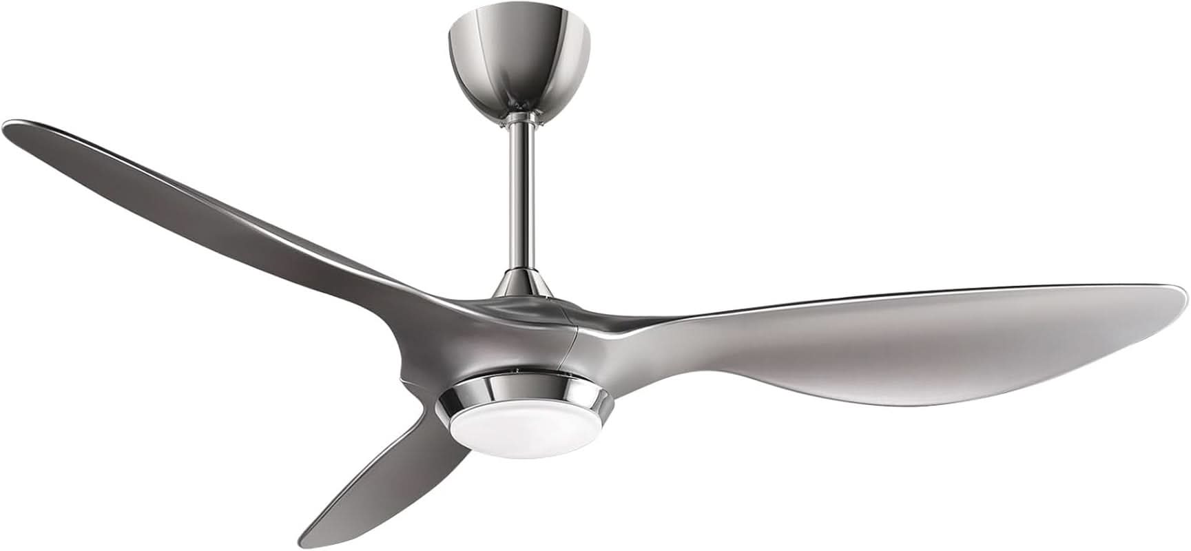 Modern ceiling fan with three blades on a white background