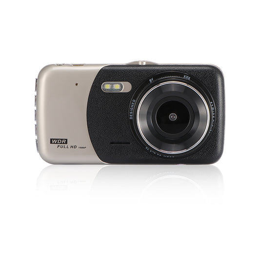 A compact digital camera with a dual-tone design, featuring a textured black front face with a prominent lens and a metallic silver rear panel with 'WDR FULL HD' text.