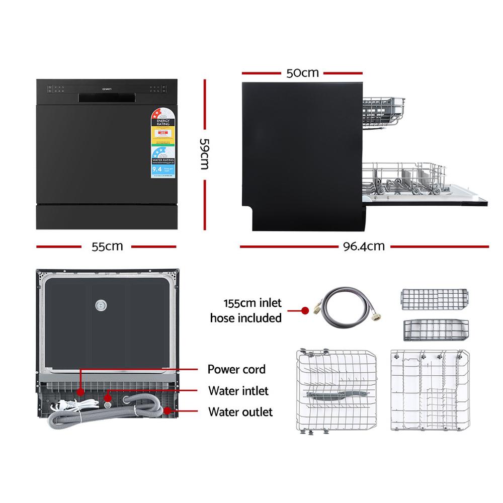 Devanti Benchtop Dishwasher Counter Bench Top Freestanding Dish Washer