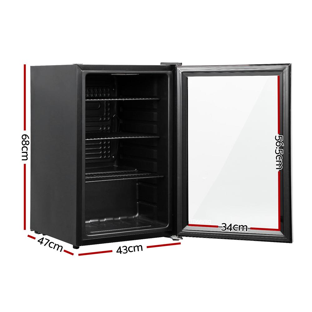 Devanti 70L Bar Fridge Glass Door Mini Countertop Freezer Fridges
