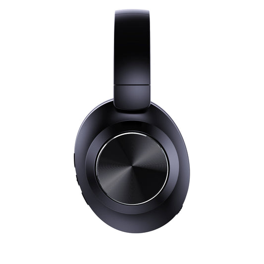 Black over-ear headphones on a white background