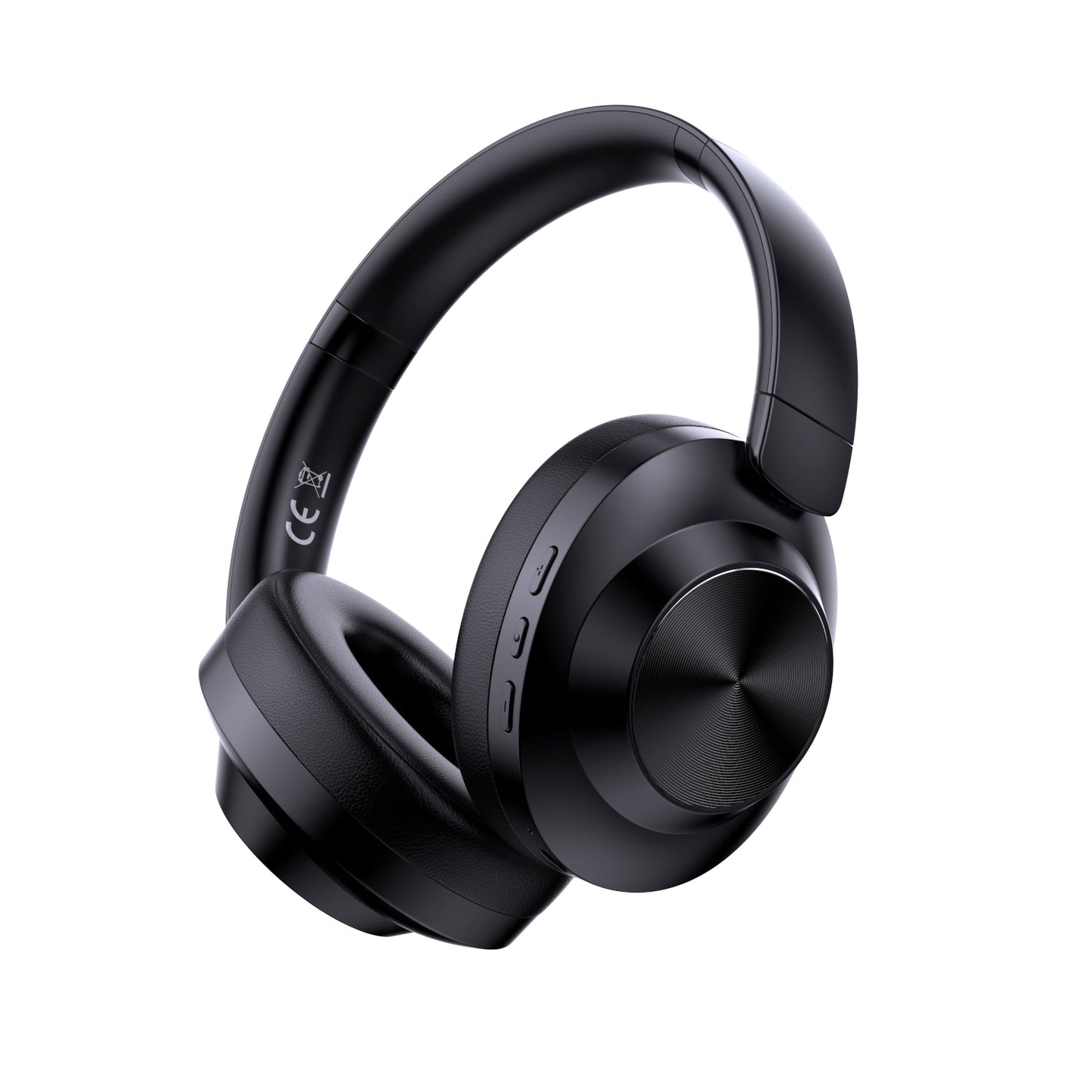 Black over-ear headphones on a white background