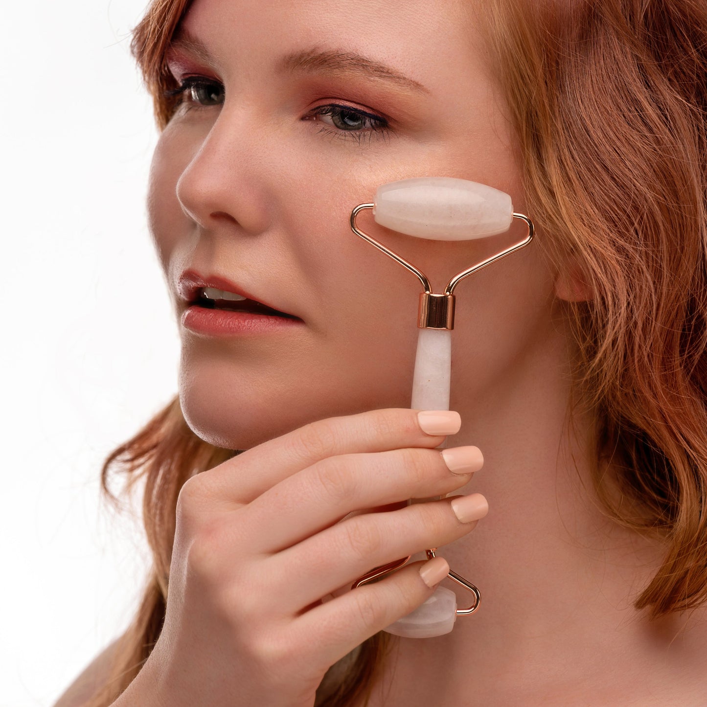 Rose Quartz Facial Roller – Dual-Ended Beauty Tool for Calming,
