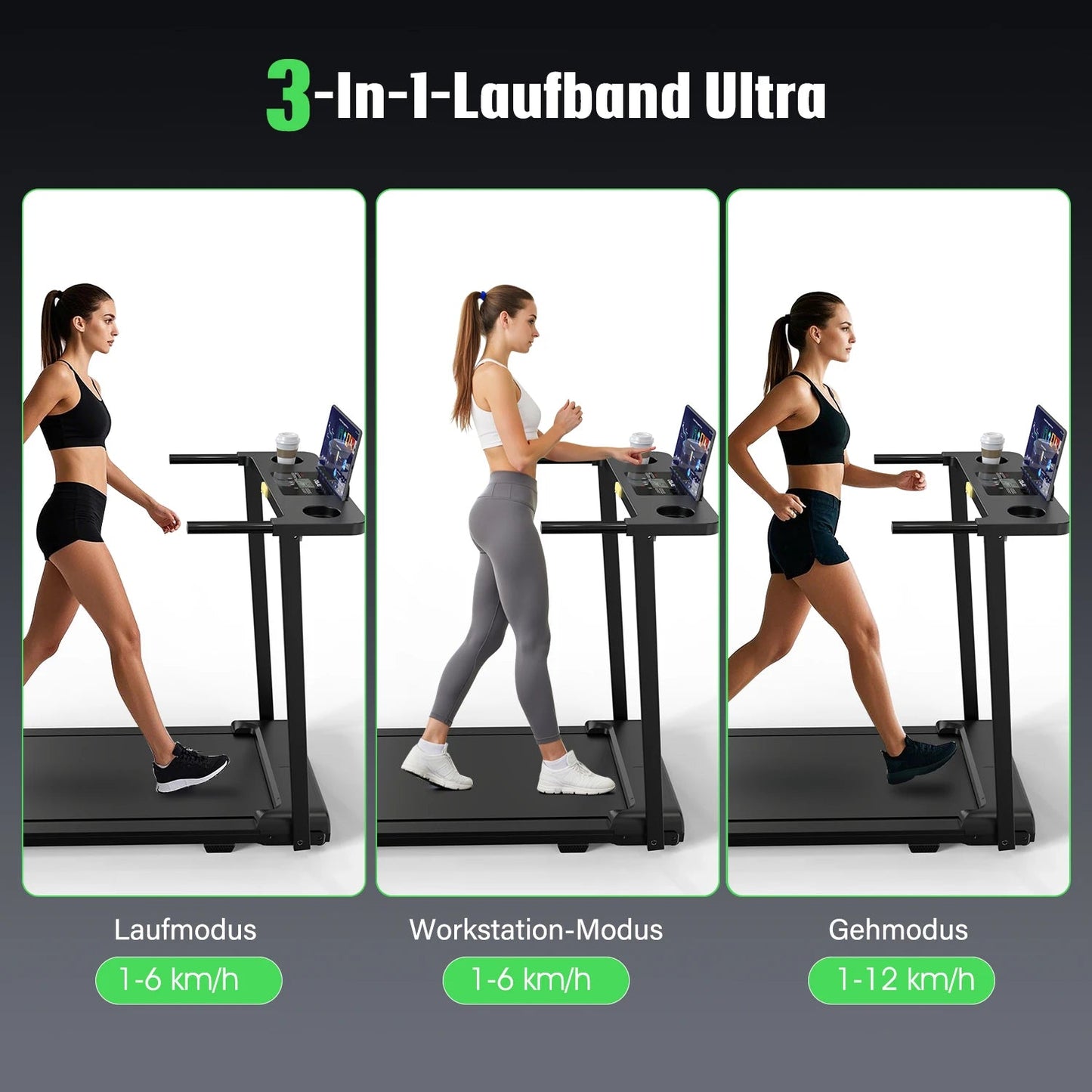 Treadmill Walking Pad for Home 3in1 Folding Under Desk Treadmill 2.5HP