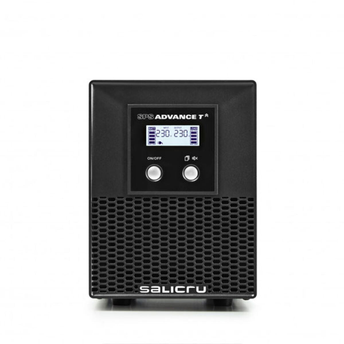 Black power supply unit with digital display on a white background