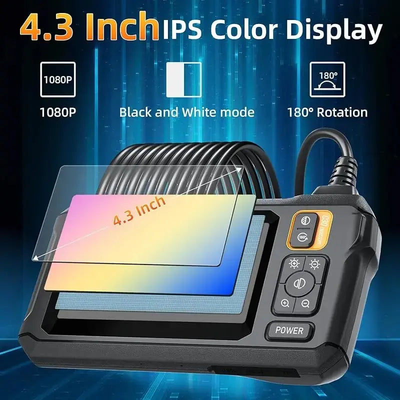 4.3 Inch IPS Color Display device with screen and control buttons on a dark background