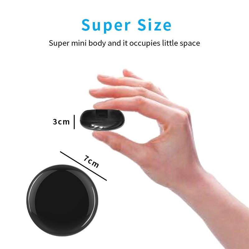 Small black object held in a hand with measurements and text indicating 'Super Size'.