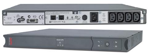 Back view of a power supply unit with multiple connectors and labels.