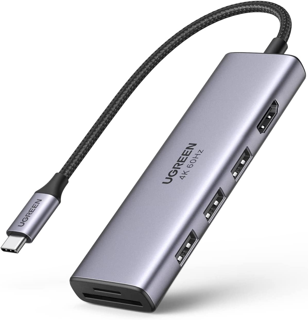 UGREEN USB hub with multiple ports on a white background