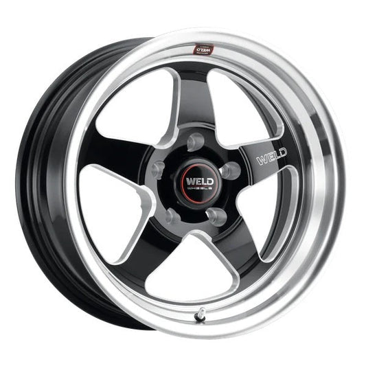 Weld wheel rim with black and silver design on a white background.  Best automotive parts and accessory online shop. Axis-Dynamics.