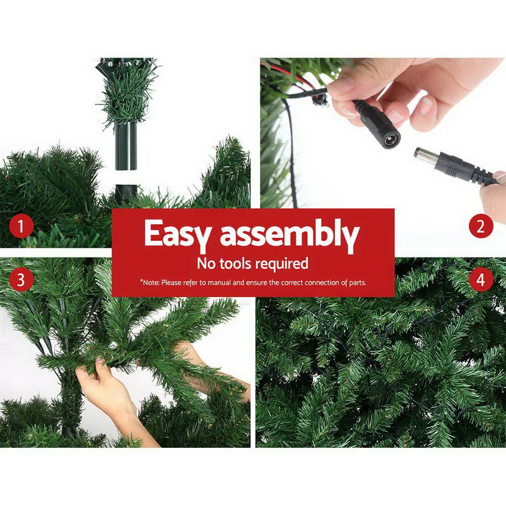 Jingle Jollys Christmas Tree LED 2.4M 8FT Xmas Decorations Green Home