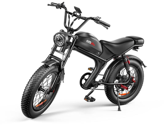 Black electric bike on a white background