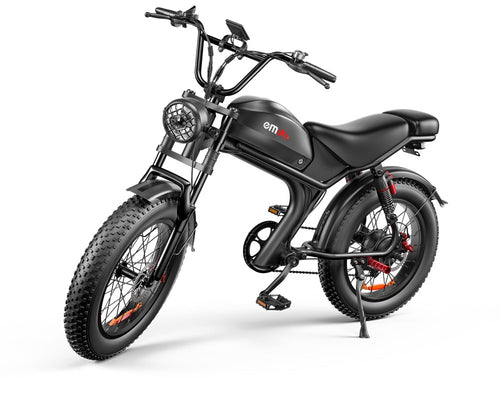 Black electric bike on a white background
