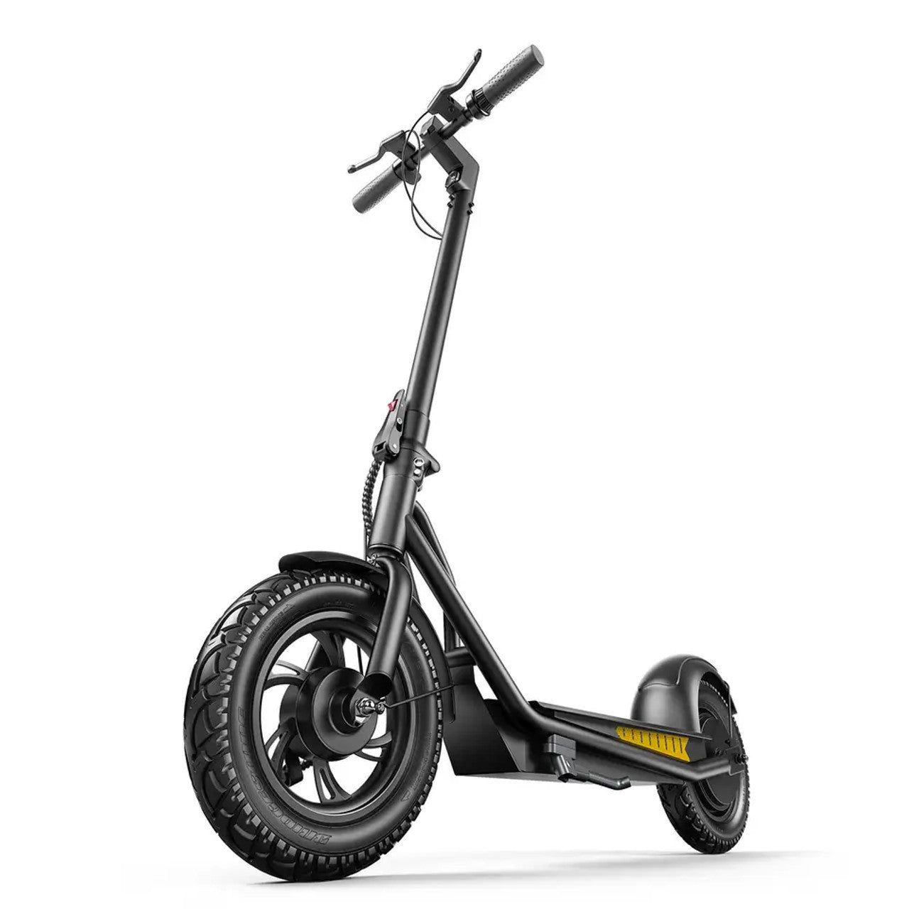 Black electric scooter on a white background