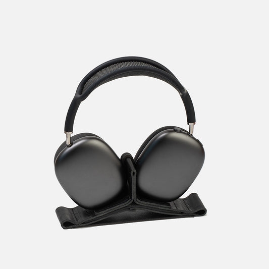 Black over-ear headphones on a white background