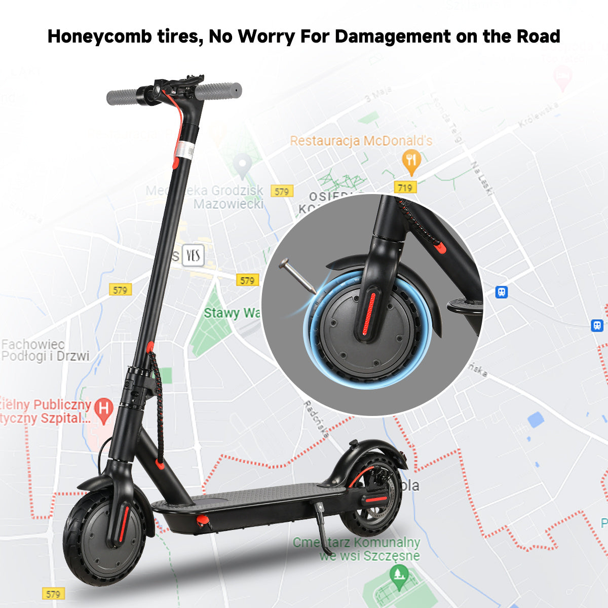 Electric scooter that doesn't lose power on steep inclines. VoltStrider™ Esprit Urban Eight – 8.5" Smart Electric Scooter DE | Axis Dynamics