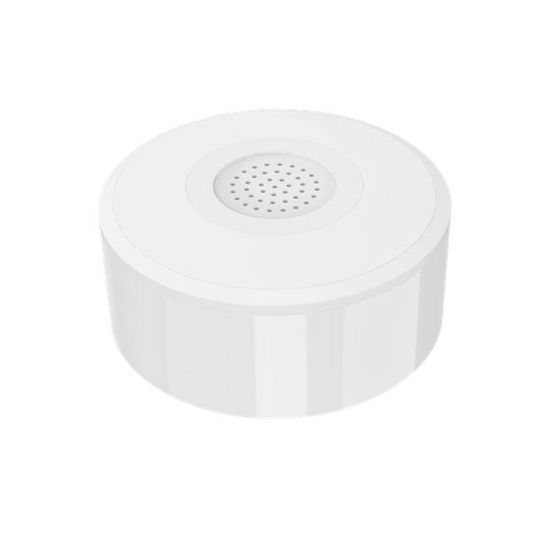 White cylindrical device with a central circular component on a white background
