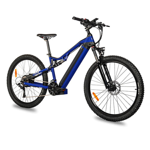 Blue mountain bike on a white background