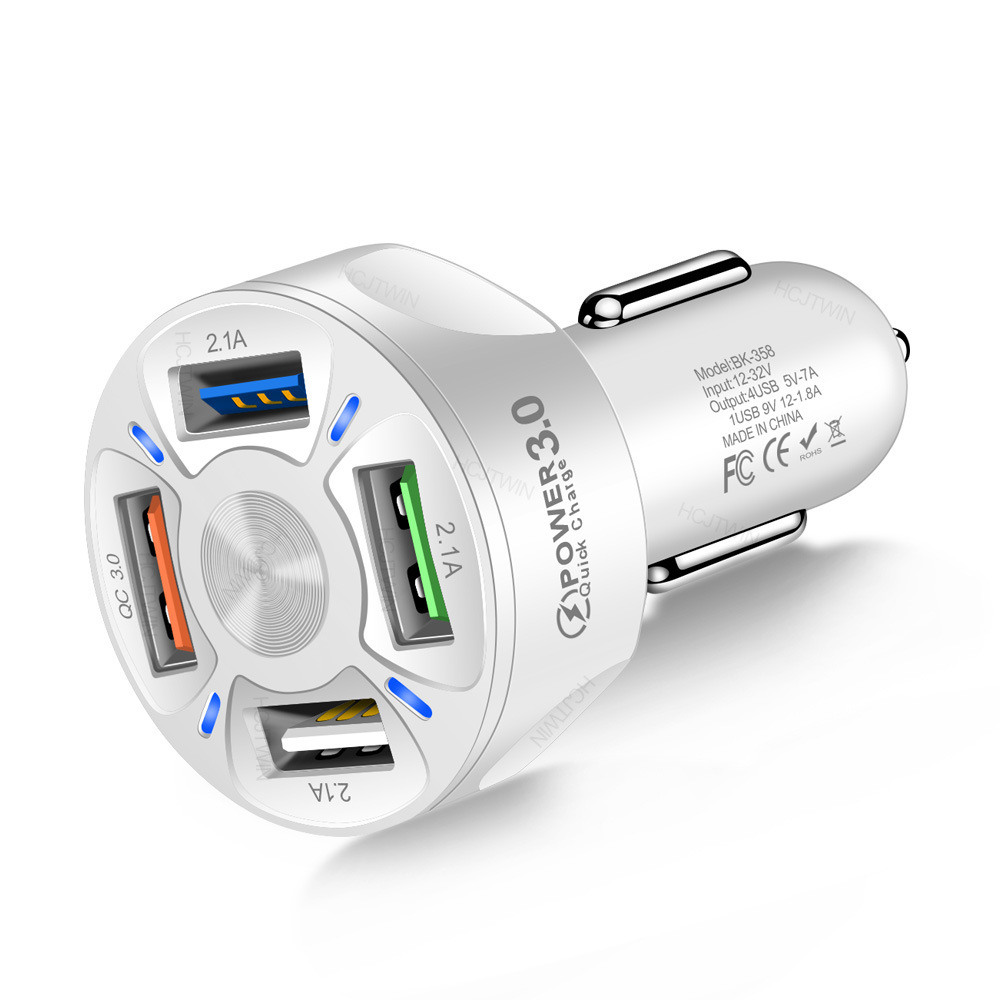 4 USB Car Charger Fast 7A QC3.0 Quick Car Chargr Adapter | Axis-Dynamics