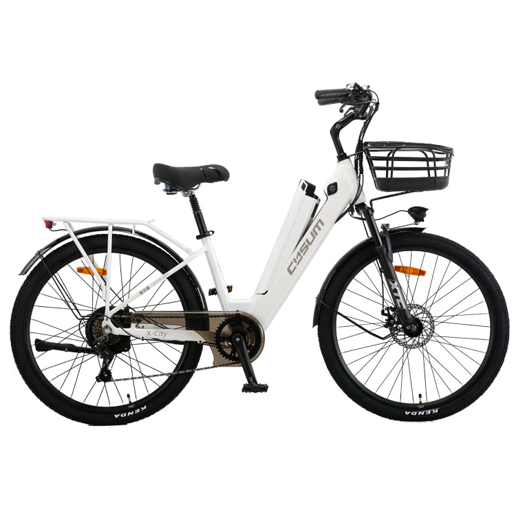 e-bikes with removable batteries for easy charging CYSUM X-City women e bike - 26 inch aluminum, 250w 10Ah, speed 25km/h | Axis-Dynamics