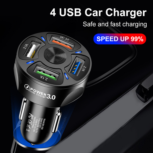 4 USB Car Charger Fast 7A QC3.0 Quick Car Chargr Adapter | Axis-Dynamics