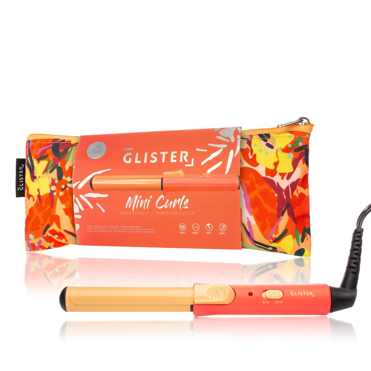 Glister "Mini Curls" Travel Clip Curler with Carrying Pouch