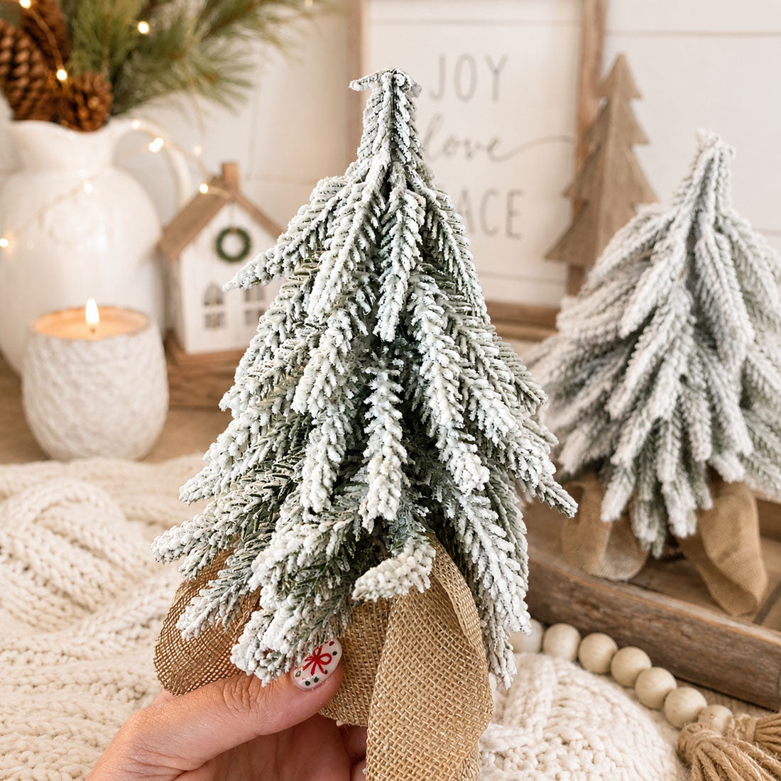 Snow Trees | Flocked Christmas Tree Decor Sets