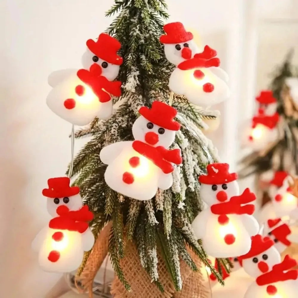 Axis-Dynamics  | pc 10 LED Plush Snowman String Lights, Christmas